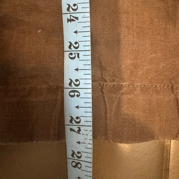 ORGANIC LINEN EILEEN FISHER Women’s SZ L Anorak Jacket Button Pockets Hood Brown - Picture 14 of 17